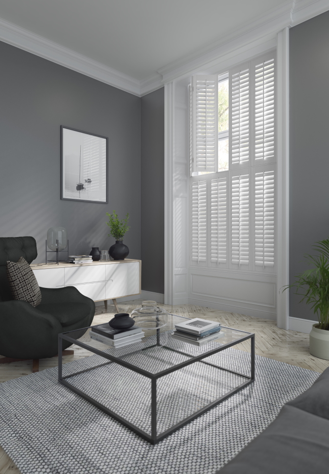 white shutter blinds